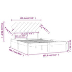 Bed Frame without Mattress Black 150x200 cm Solid Wood
