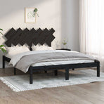 Bed Frame without Mattress Black 150x200 cm Solid Wood