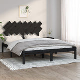 Bed Frame without Mattress Black 150x200 cm Solid Wood