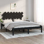 Bed Frame without Mattress Black 150x200 cm Solid Wood