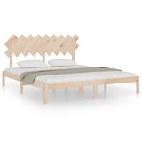 Bed Frame without Mattress 183x203 cm King Solid Wood - Front View