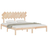 Bed Frame without Mattress 183x203 cm King Solid Wood - Side View