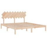 Bed Frame without Mattress 183x203 cm King Solid Wood - Top-Down View