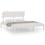 Bed Frame without Mattress White 180x200 cm Solid Wood
