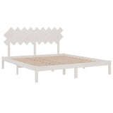 Bed Frame without Mattress White 183x203 cm King Solid Wood - Top-Down View