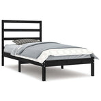 Bed Frame without Mattress Black 90x190 cm Solid Wood