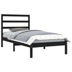 Bed Frame without Mattress Black 90x190 cm Solid Wood