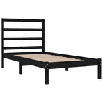 Bed Frame without Mattress Black 90x190 cm Solid Wood