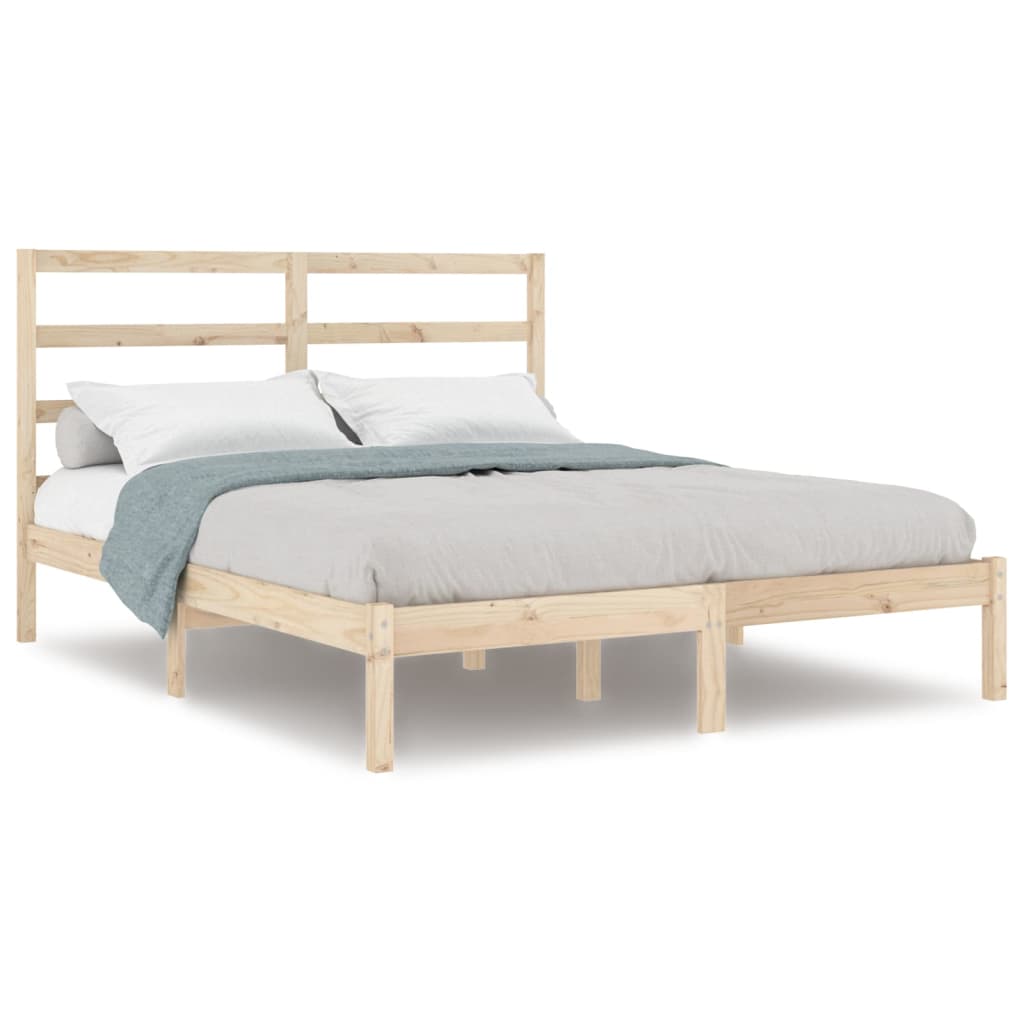 Bed Frame without Mattress 135x190 cm Solid Wood