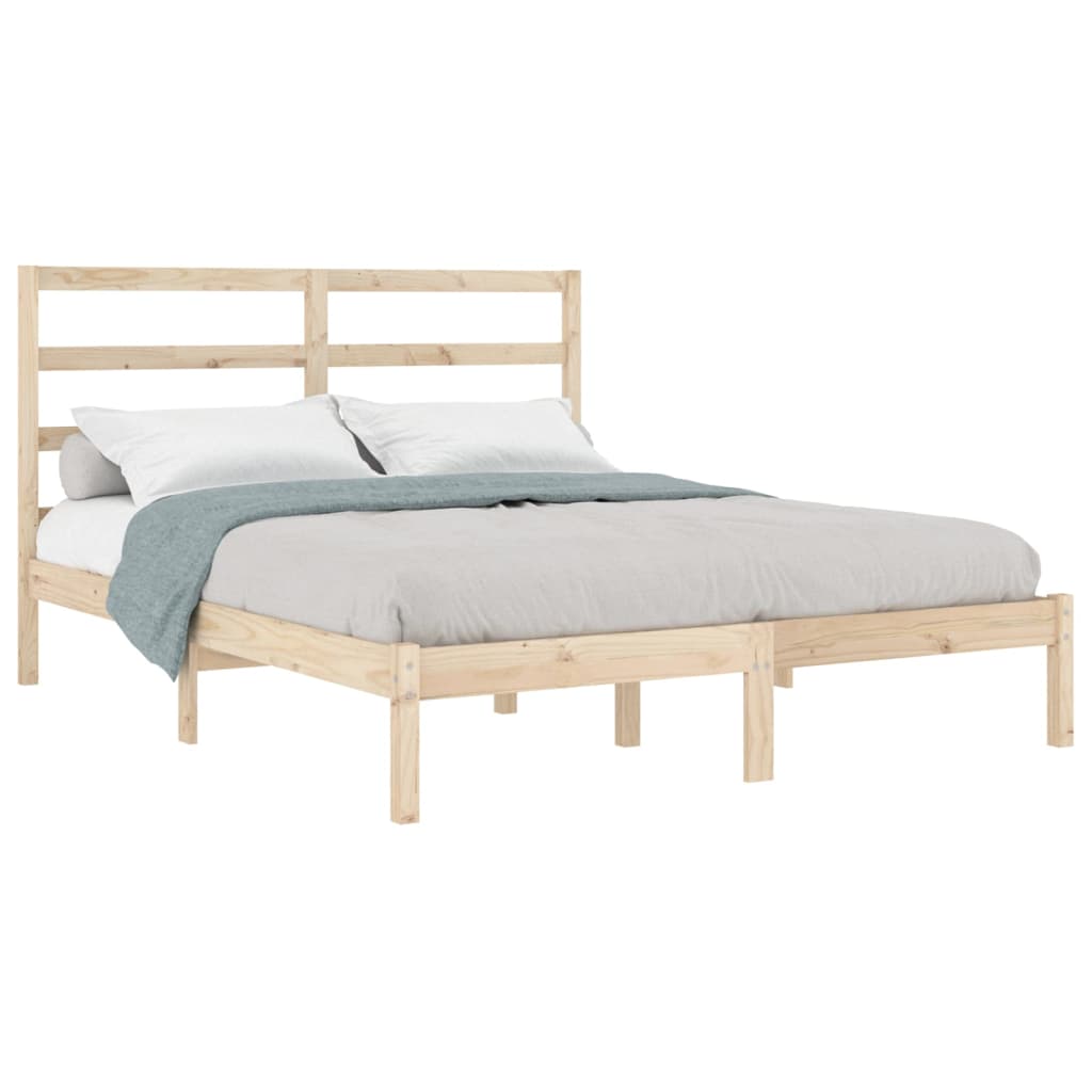 Bed Frame without Mattress 135x190 cm Solid Wood