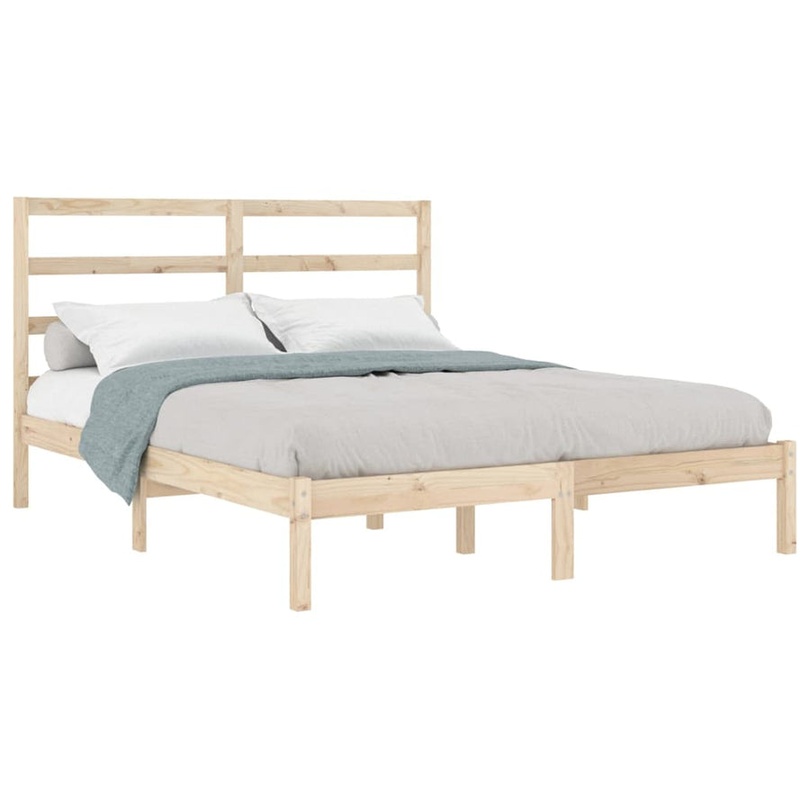 Bed Frame without Mattress 135x190 cm Solid Wood
