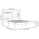 Bed Frame without Mattress 135x190 cm Solid Wood