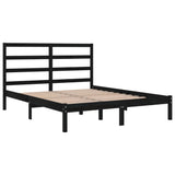 Bed Frame without Mattress Black 135x190 cm Solid Wood - Top-Down View