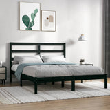 Bed Frame without Mattress Black 135x190 cm Solid Wood