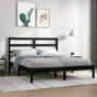 Bed Frame without Mattress Black 135x190 cm Solid Wood
