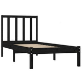 Bed Frame without Mattress Black Solid Wood Pine 90x190 cm - Top-Down View