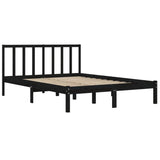 Bed Frame without Mattress Black Solid Wood Pine 150x200 cm - Top-Down View