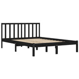 Bed Frame without Mattress Black Solid Wood Pine 183x203 cm King - Top-Down View