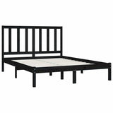 Bed Frame without Mattress Black Solid Wood Pine 150x200 cm - Top-Down View
