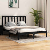 Bed Frame without Mattress Black Solid Wood Pine 150x200 cm