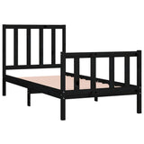 Bed Frame without Mattress Black 90x190 cm Solid Wood - Top-Down View