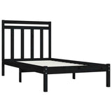 Bed Frame without Mattress Black 90x190 cm Solid Wood - Top-Down View