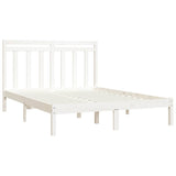 Bed Frame without Mattress White 135x190 cm Solid Wood