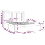 Bed Frame without Mattress White 135x190 cm Solid Wood