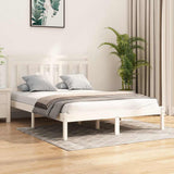Bed Frame without Mattress White 135x190 cm Solid Wood