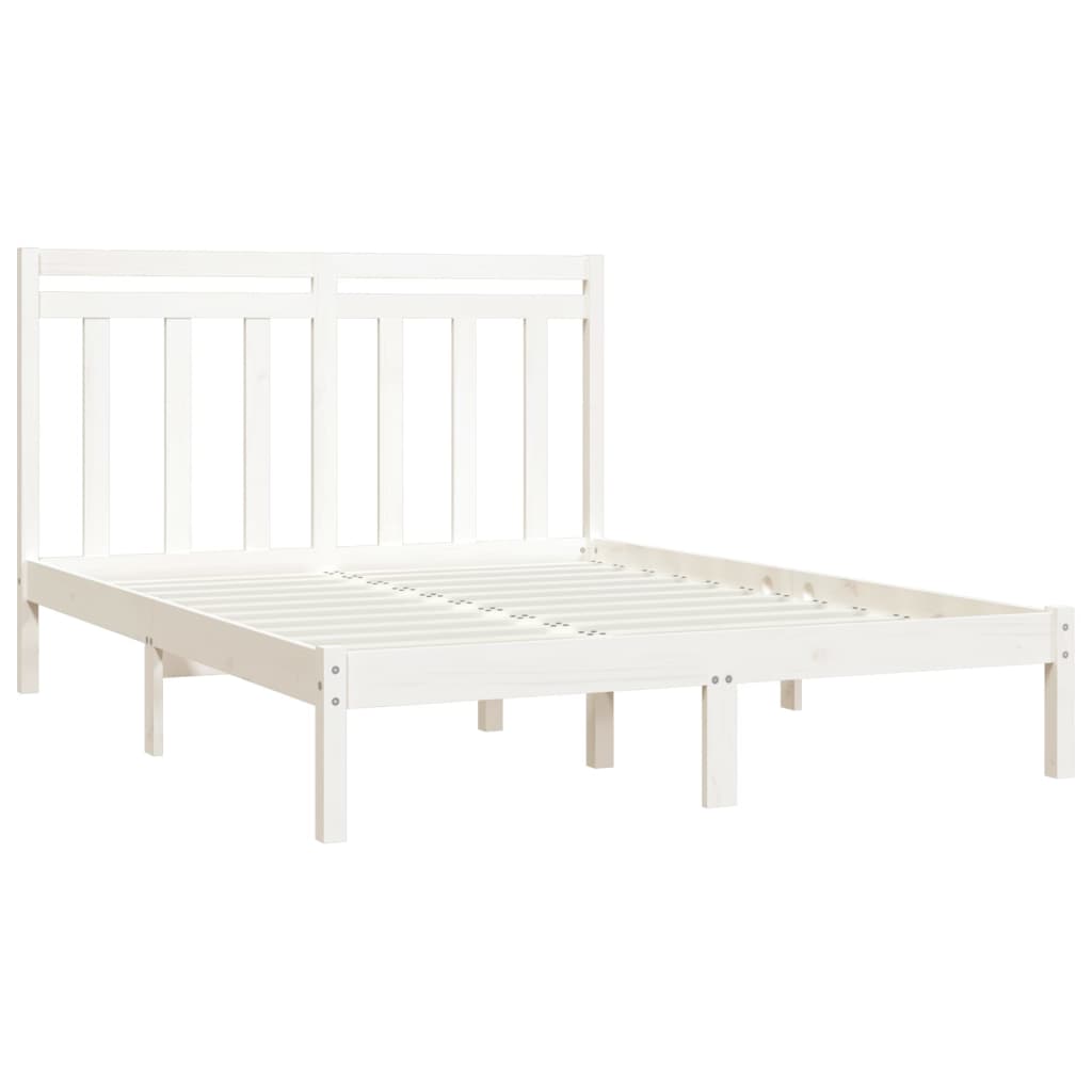 Bed Frame without Mattress White 150x200 cm Solid Wood