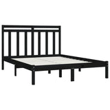 Bed Frame without Mattress Black 150x200 cm Solid Wood