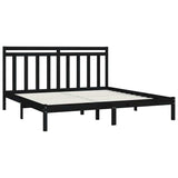 Bed Frame without Mattress Black 183x203 cm King Solid Wood