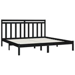 Bed Frame without Mattress Black 183x203 cm King Solid Wood