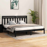 Bed Frame without Mattress Black 183x203 cm King Solid Wood