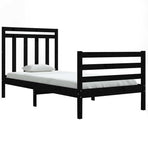 Bed Frame without Mattress Black 90x190 cm Solid Wood