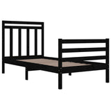 Bed Frame without Mattress Black 90x190 cm Solid Wood