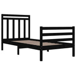 Bed Frame without Mattress Black 90x190 cm Solid Wood