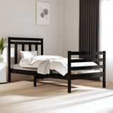Bed Frame without Mattress Black 90x190 cm Solid Wood