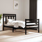 Bed Frame without Mattress Black 90x190 cm Solid Wood