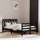 Bed Frame without Mattress Black 135x190 cm Solid Wood