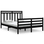 Bed Frame without Mattress Black 150x200 cm Solid Wood