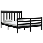 Bed Frame without Mattress Black 150x200 cm Solid Wood
