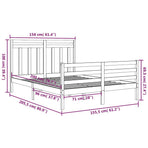 Bed Frame without Mattress Black 150x200 cm Solid Wood
