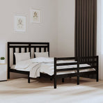 Bed Frame without Mattress Black 150x200 cm Solid Wood