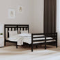 Bed Frame without Mattress Black 150x200 cm Solid Wood