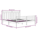 Bed Frame without Mattress Black 183x203 cm King Solid Wood