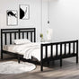 Bed Frame without Mattress Black 135x190 cm Solid Wood