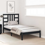 Bed Frame without Mattress Black 90x190 cm Solid Wood
