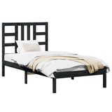 Bed Frame without Mattress Black 90x190 cm Solid Wood - Top-Down View