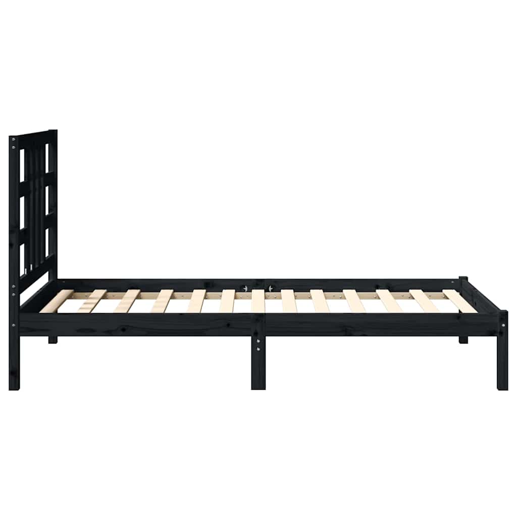Bed Frame without Mattress Black 90x190 cm Solid Wood